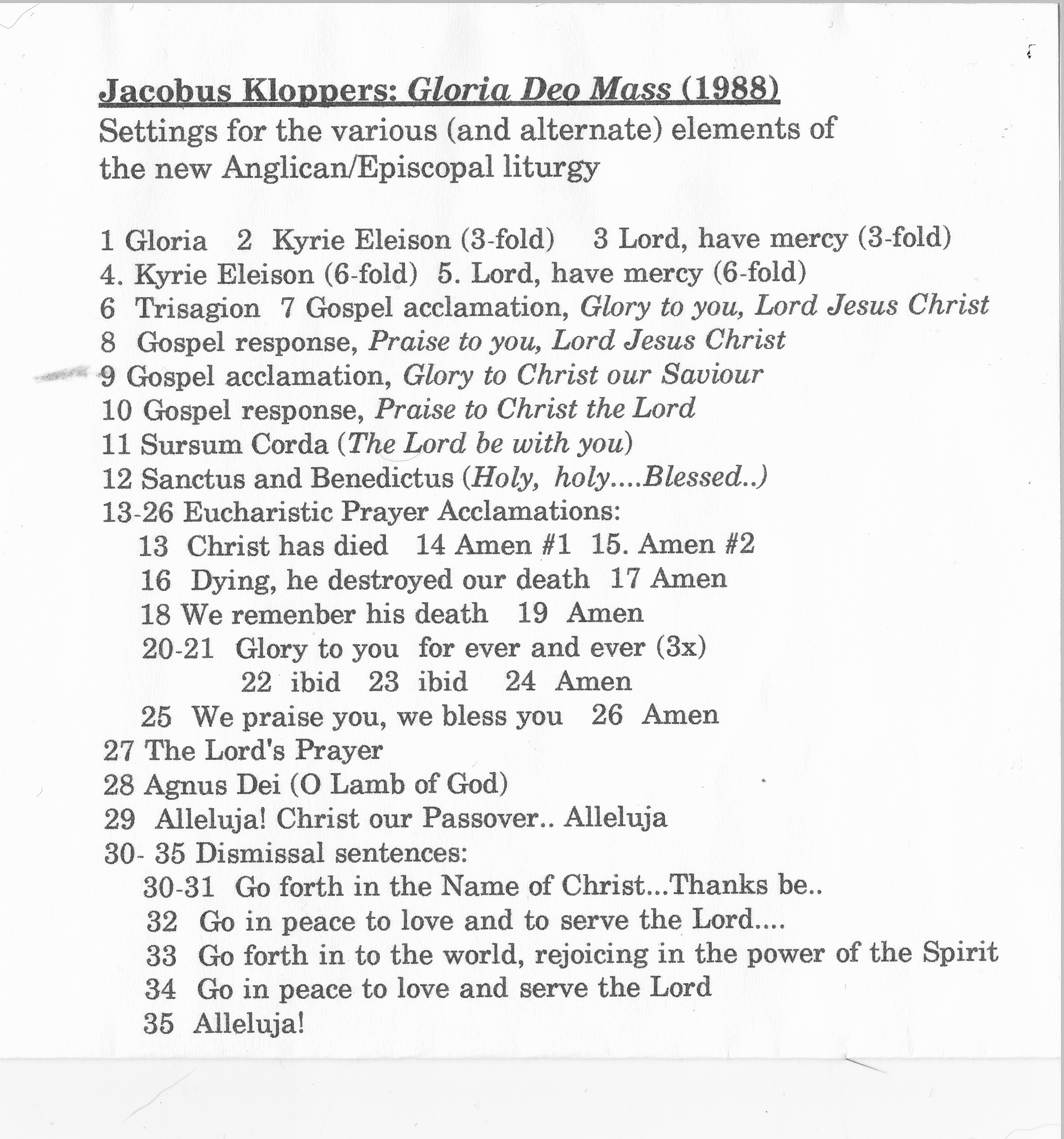 Te Deum Track Listing